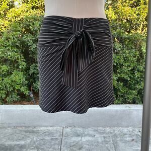 Vintage Y2K Dess USA Black White Stripe Mini Skirt Pinup 90s Clueless Grunge